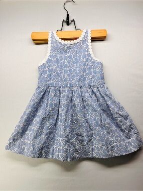 Lilly Pulitzer Blue &‎ White Floral Lace-Trim Sundress